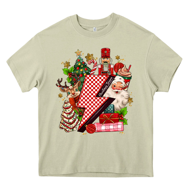 Christmas Season Lightning Bolt Heavy Core Tee by MaliasSmallBusiness | Teevron