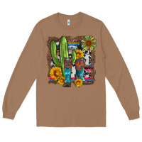 Toasted Coconut western cactus with cowboy boots and sunflowers Long Sleeve Tee - Artiststas