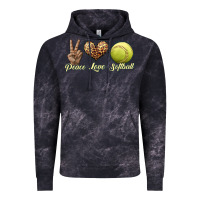 Cloud Black peace love softball Vintage Hoodie - JahusDesignShop
