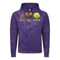 Cloud Purple peace love softball Vintage Hoodie - JahusDesignShop