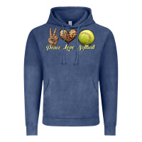 Vintage Denim peace love softball Vintage Hoodie - JahusDesignShop