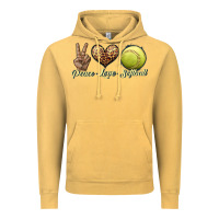 Vintage Mustard peace love softball Vintage Hoodie - JahusDesignShop