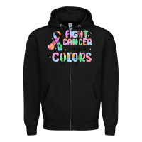 Black fight cancer in all colors Zipper Hoodie - MaliasSmallBusiness