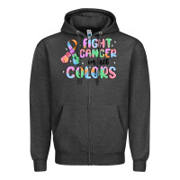 Charcoal Heather fight cancer in all colors Zipper Hoodie - MaliasSmallBusiness