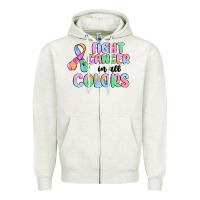 Oatmeal Heather fight cancer in all colors Zipper Hoodie - MaliasSmallBusiness