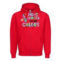 Red fight cancer in all colors Zipper Hoodie - MaliasSmallBusiness