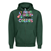 Sports Green fight cancer in all colors Zipper Hoodie - MaliasSmallBusiness