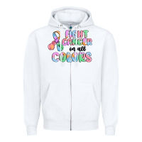 White fight cancer in all colors Zipper Hoodie - MaliasSmallBusiness