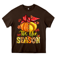 Chocolate Brown tis the season fall softball Heavy Core Tee - MaliasSmallBusiness
