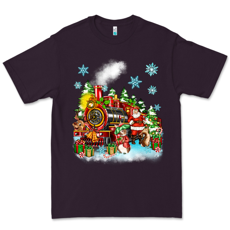 Christmas Santa And Friends Train Premium Tee by Zillion Design Studio | Teevron