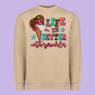 Life Is Better With Sprinkles Heavyweight Sweatshirt Designed By Adodesignshop