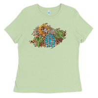 Matcha horseshoe leopard gemstone cactus patch Ladies Tee - AdoDesignShop