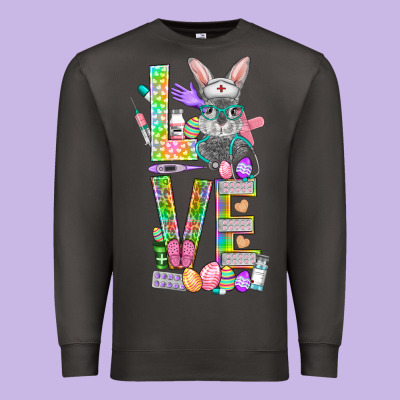 Love Easter Nurse Premium Sweatshirt Designed By Bundleandbundleshop