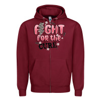 Burgundy fight for the cure Zipper Hoodie - MaliasSmallBusiness