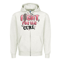 Oatmeal Heather fight for the cure Zipper Hoodie - MaliasSmallBusiness
