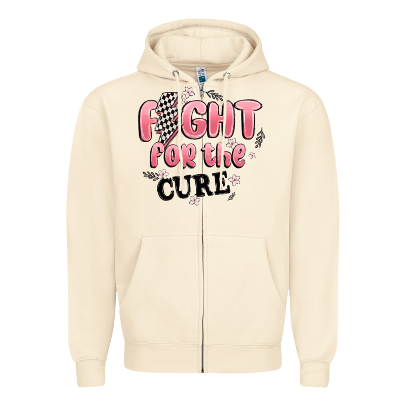 Fight For The Cure Zipper Hoodie by MaliasSmallBusiness | Teevron