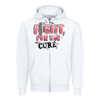 White fight for the cure Zipper Hoodie - MaliasSmallBusiness