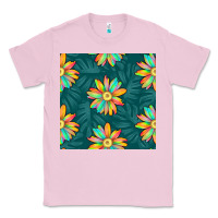 Bubblegum Pink colorful tropical flowers seamless pattern Classic Tee - BundleAndBundleShop