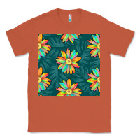 Copper colorful tropical flowers seamless pattern Classic Tee - BundleAndBundleShop