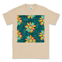 Mushroom colorful tropical flowers seamless pattern Classic Tee - BundleAndBundleShop