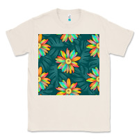 Natural colorful tropical flowers seamless pattern Classic Tee - BundleAndBundleShop