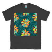 Smoke colorful tropical flowers seamless pattern Classic Tee - BundleAndBundleShop