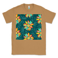 Toasted Coconut colorful tropical flowers seamless pattern Classic Tee - BundleAndBundleShop
