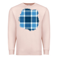 Pale Pink Winter Tartan Patch Premium Sweatshirt - BundleAndBundleShop