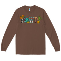 Chestnut howdy with cowboy hat and cactus Long Sleeve Tee - Artiststas