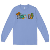Colony Blue howdy with cowboy hat and cactus Long Sleeve Tee - Artiststas