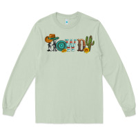 Matcha howdy with cowboy hat and cactus Long Sleeve Tee - Artiststas