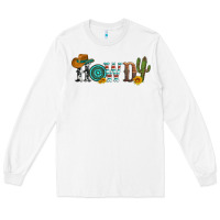 White howdy with cowboy hat and cactus Long Sleeve Tee - Artiststas