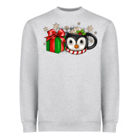 Heather Grey Christmas penguin coffee Heavyweight Sweatshirt - JahusDesignShop