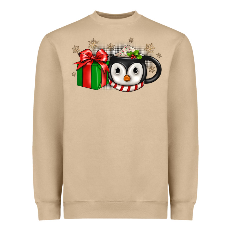 Christmas Penguin Coffee Heavyweight Sweatshirt by JahusDesignShop | Teevron