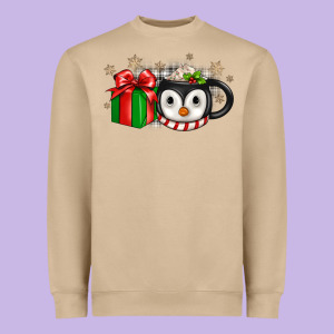 Christmas Penguin Coffee Heavyweight Sweatshirt Designed By Jahusdesignshop