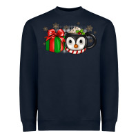 Navy Christmas penguin coffee Heavyweight Sweatshirt - JahusDesignShop