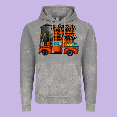 Small Town Fall Vintage Hoodie Designed By Cowhidedigitalart