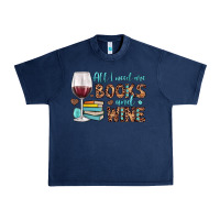 Navy all i need are books and wine Urban Heavy Tee - JahusDesignShop