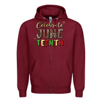 Burgundy celebrate juneteenth Zipper Hoodie - MaliasSmallBusiness