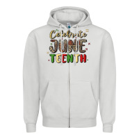 Dove Grey celebrate juneteenth Zipper Hoodie - MaliasSmallBusiness