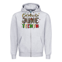 Heather Grey celebrate juneteenth Zipper Hoodie - MaliasSmallBusiness
