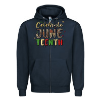 Navy celebrate juneteenth Zipper Hoodie - MaliasSmallBusiness