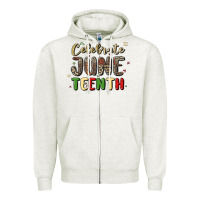 Oatmeal Heather celebrate juneteenth Zipper Hoodie - MaliasSmallBusiness