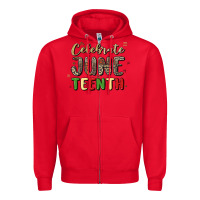 Red celebrate juneteenth Zipper Hoodie - MaliasSmallBusiness