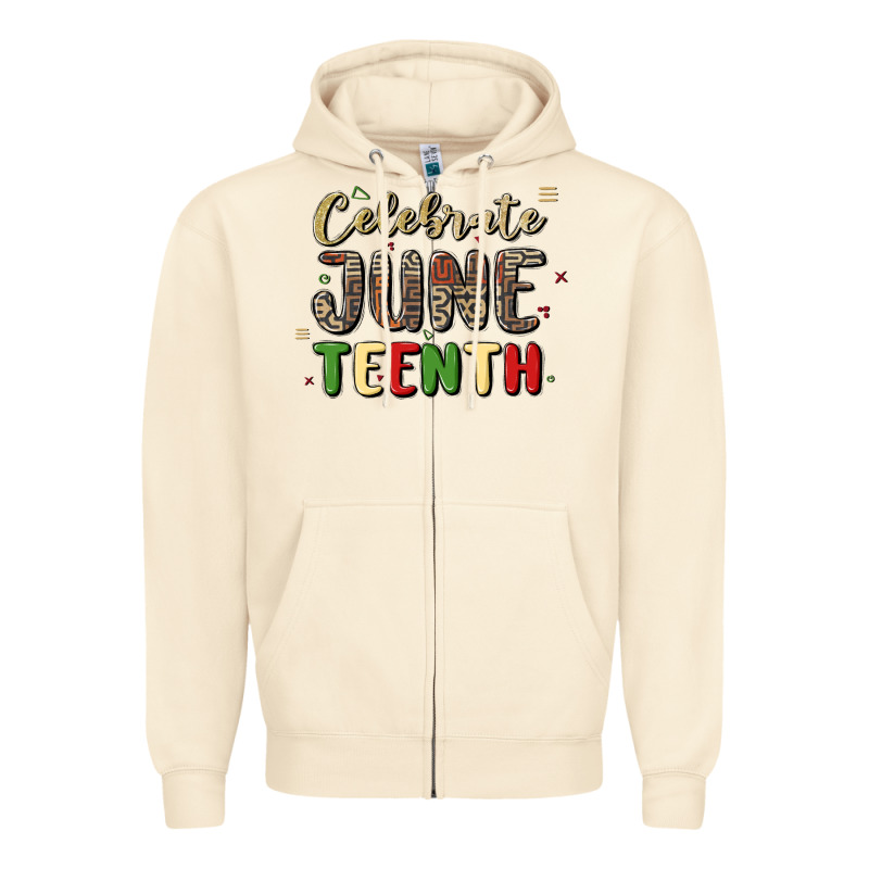 Celebrate Juneteenth Zipper Hoodie by MaliasSmallBusiness | Teevron
