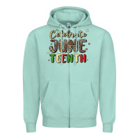 Seafoam celebrate juneteenth Zipper Hoodie - MaliasSmallBusiness
