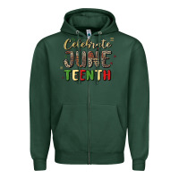 Sports Green celebrate juneteenth Zipper Hoodie - MaliasSmallBusiness