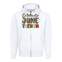 White celebrate juneteenth Zipper Hoodie - MaliasSmallBusiness