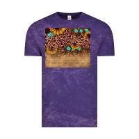 Cloud Purple leopard glitter sunflower gemstone Vintage Tee - JahusDesignShop