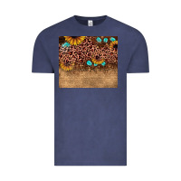 Vintage Denim leopard glitter sunflower gemstone Vintage Tee - JahusDesignShop